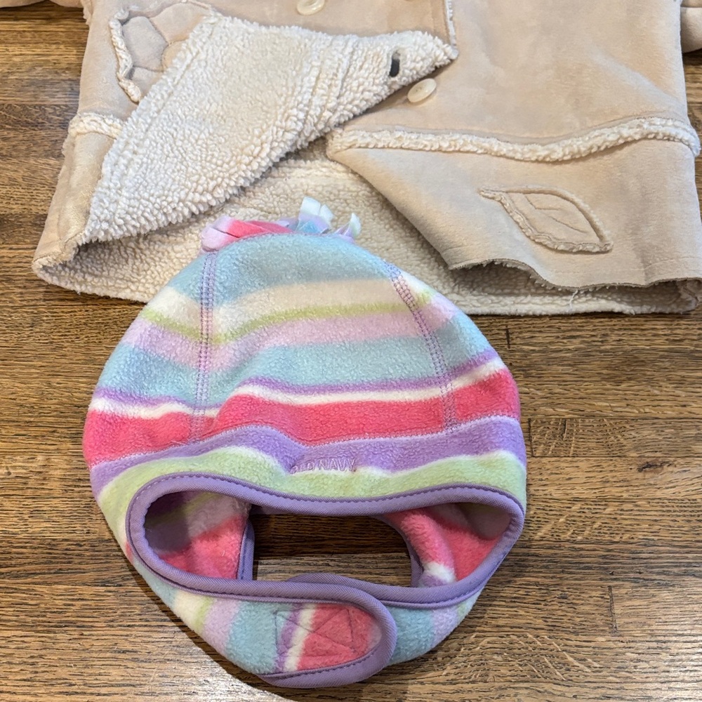Two 12 M Girl’s Winter Jackets with Hoods. Pink Quilted and Faux Suede - Picture 13 of 13